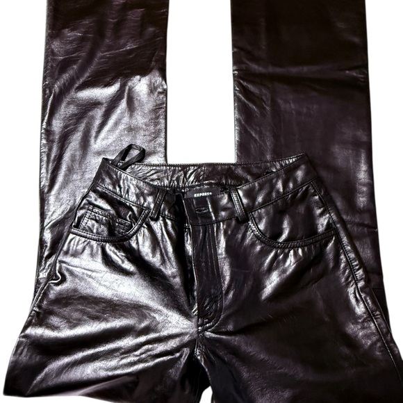 Express Genuine Leather Pants Size 1/2 - Picture 3 of 9